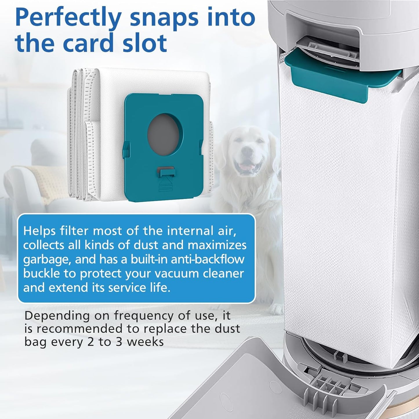 JORAIR 8 Pack VCA-ADB952 Dust Bag Compatible with Samsung Bespoke Jet Pro Extra/Complete Extra Handheld Vacuum Cleaner, 2.7L Large Capacity Dust Bag for VS20A95973B / VS20A95823W / VS20A95943N