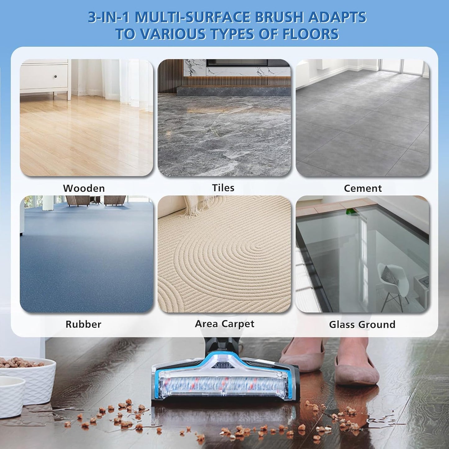 JORAIR Bรผrstenrolle Filter Ersatzteile Kompatibel mit Bissell CrossWave, 3 Bรผrste und 3 Vakuum Filter Zubehรถr fรผr Bissell Crosswave 1785, 2306, 2305 Serie