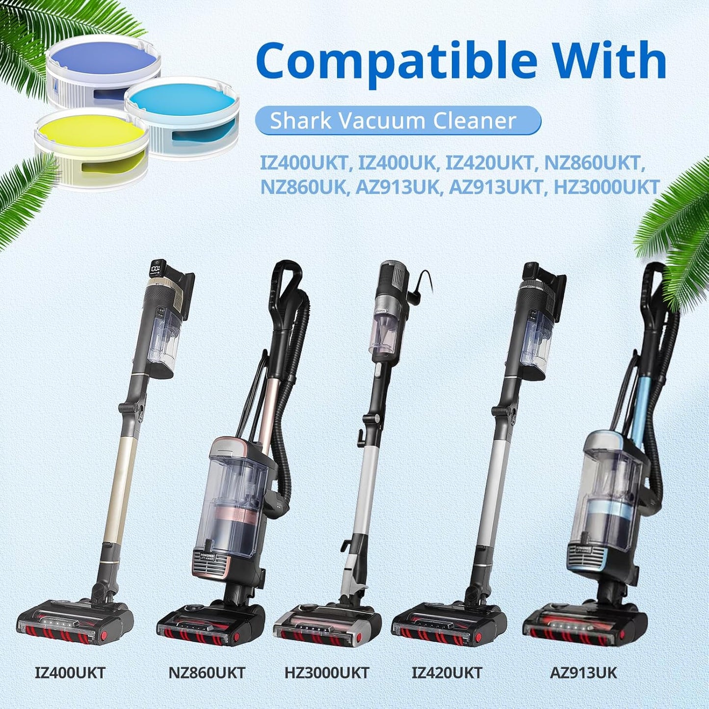 JORAIR 6 Pack Anti Odour Cartridge for Shark, Odor Neutralizer Cartridge for Shark HZ3000UKT, IZ400UK, IZ400UKT, IZ420UKT, NZ860UK, NZ860UKT, AZ913UK,AZ913UKT Vacuum Cleaner,Compare to Part No.1541fc3000