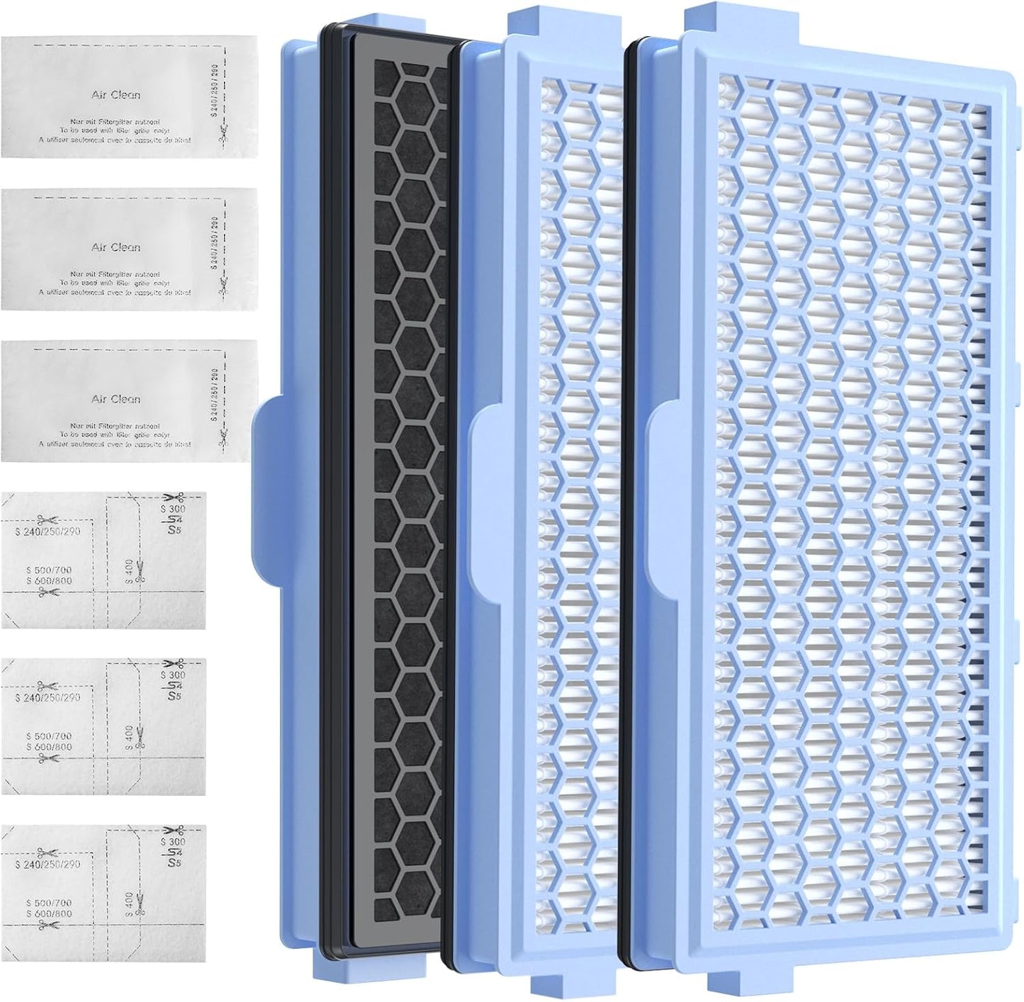 JORAIR 3 Sätze Ersatzfilter kompatibel Miele Staubsauger [Compact C1 & C2, Complete C2 & C3, S8340], 3 HEPA filters with 3 Motor Protection Filter Und 3 Exhaust Filter für S4000, S5000, S6000 & S8000 Serie