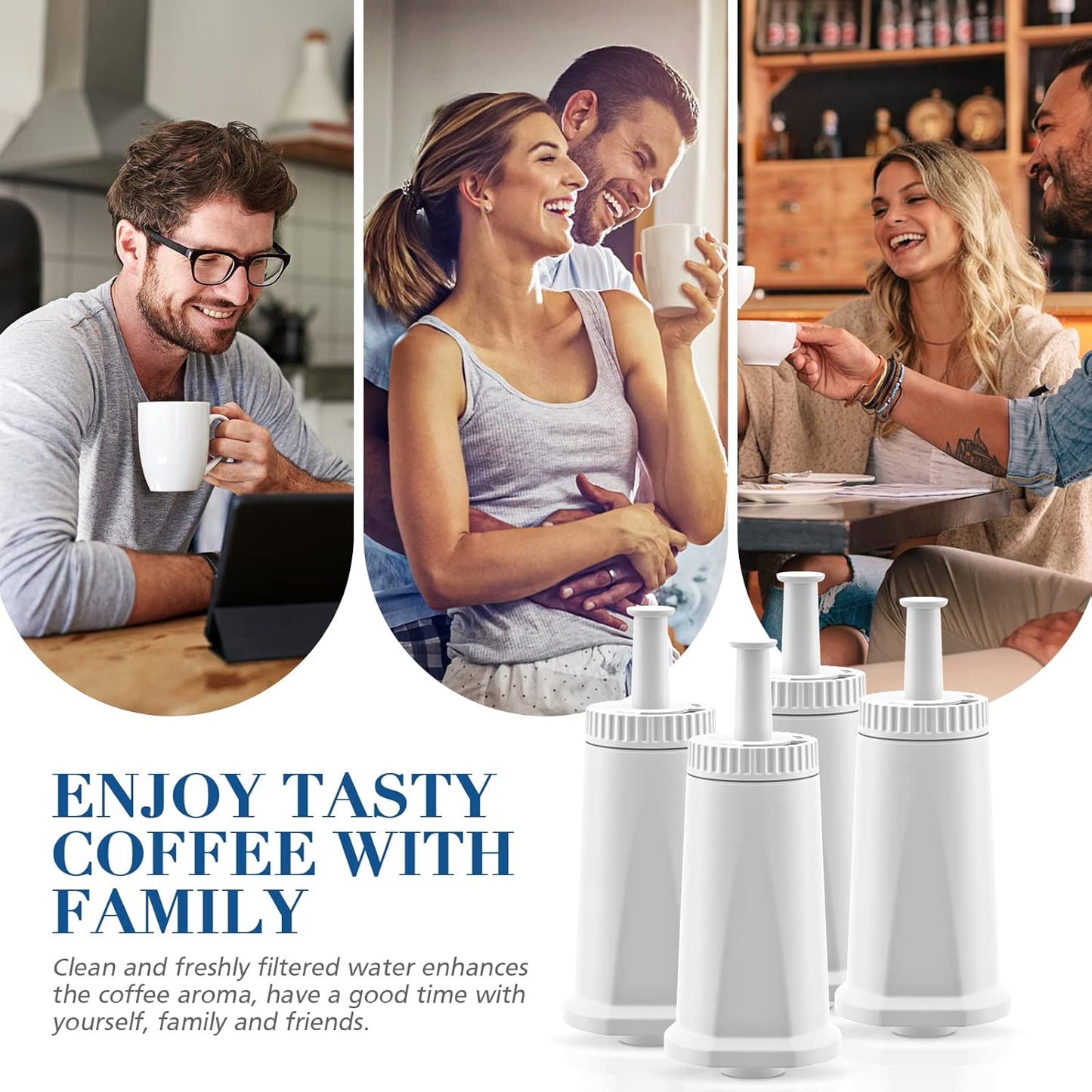 JORAIR 4 Pack Sage Coffee Water Filter Compatible with Sage Coffee Machine SES 990/980/500/878/875/880/920/810, Replacement BES008 Softener Water Filter for Sage Barista Express Barista pro